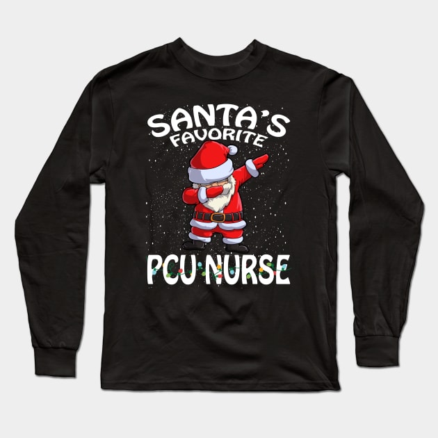 Santas Favorite Pcu Nurse Christmas Long Sleeve T-Shirt by intelus